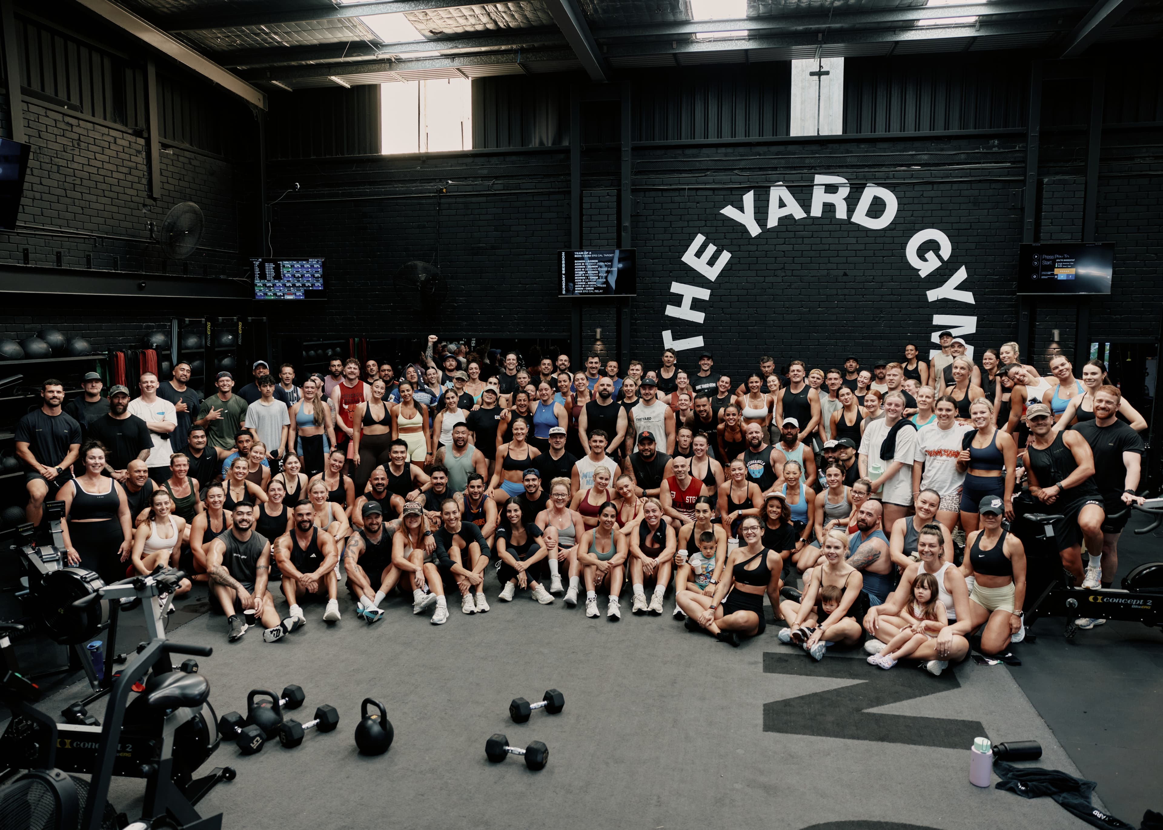 Team photo at The Yard Gym Peakhurst following hybrid community workout session