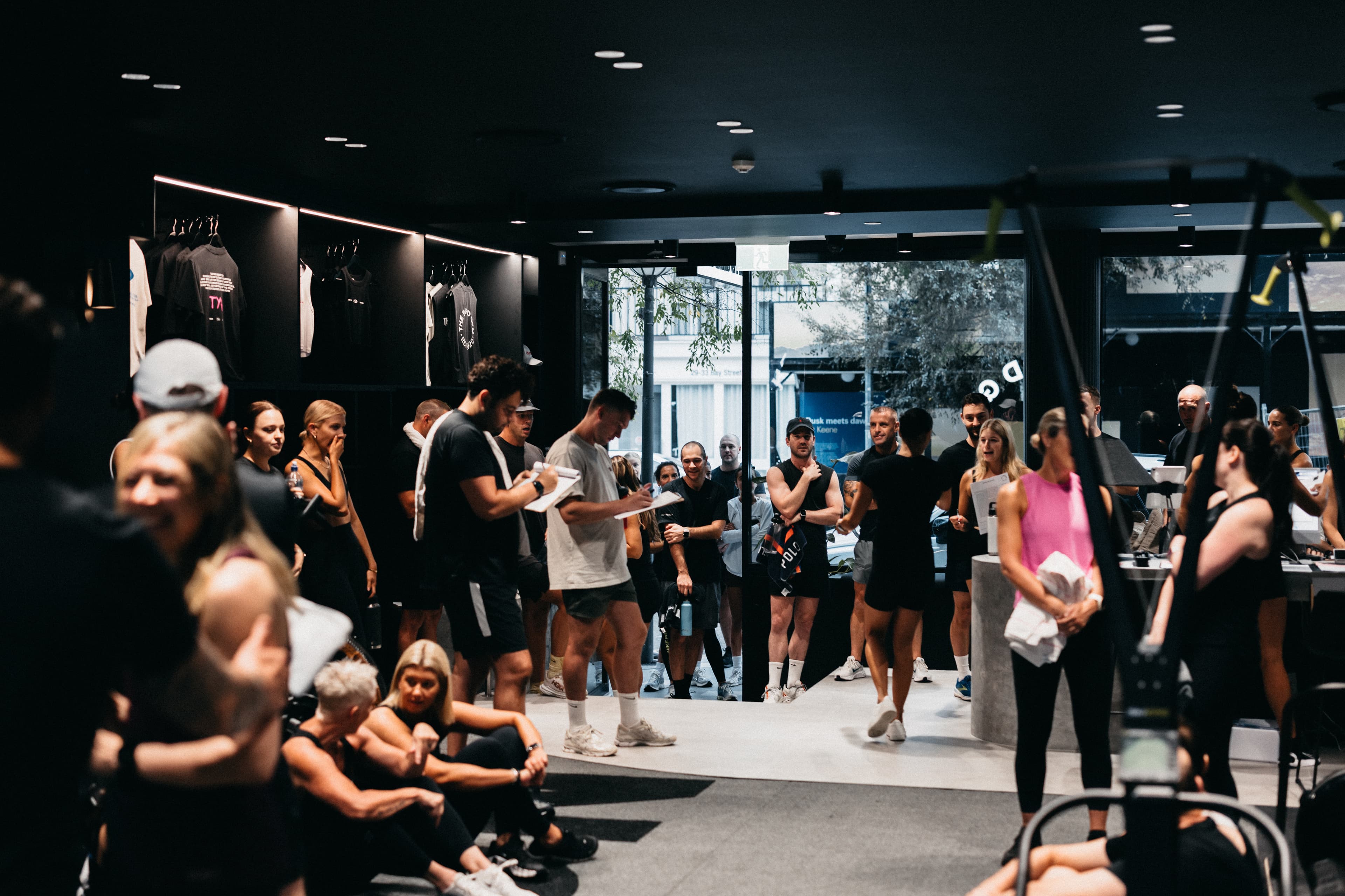 Community members connecting post-session at The Yard Gym Double Bay, boutique strength and conditioning